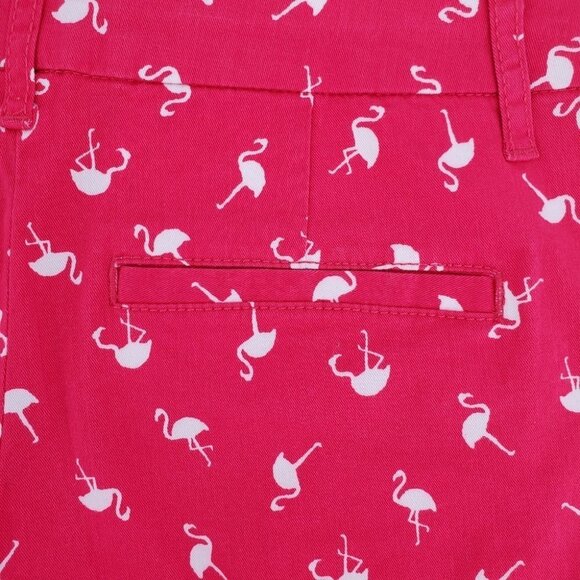 Elle Hot Pink Shorts with White Flamingo Print Size 4 - Picture 7 of 15